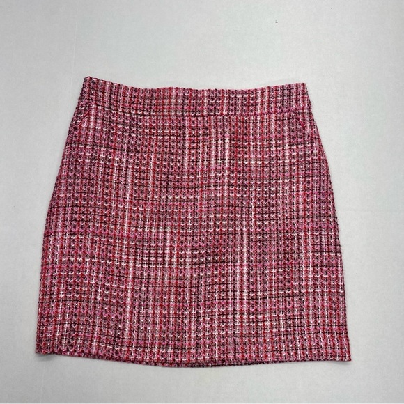 Y2K PINK TWEED SKIRK WHITE HOUSE BLACK MARKET SZ 6 CLUELESS COLLEGE PREP - Picture 1 of 12